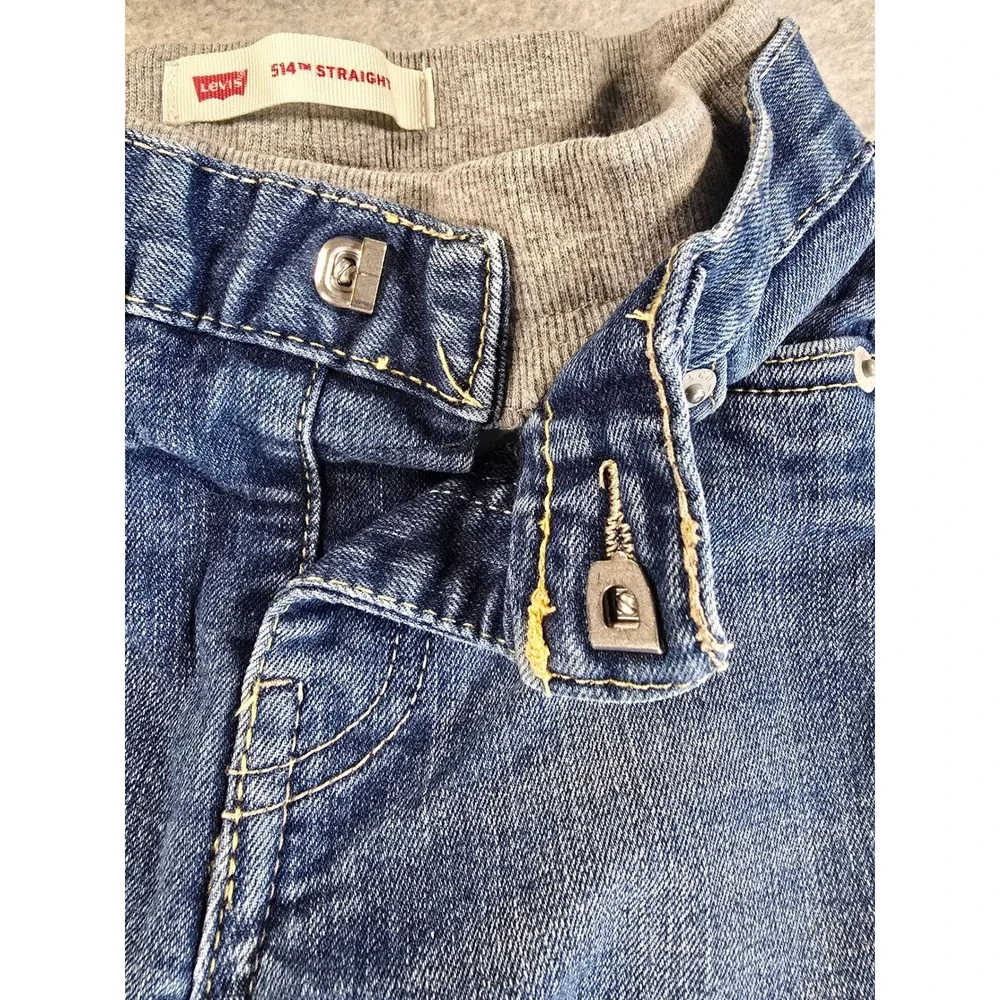 Levis 514 Straight Leg Jeans Toddler Boys Size 24M Blue Denim Elastic Waist